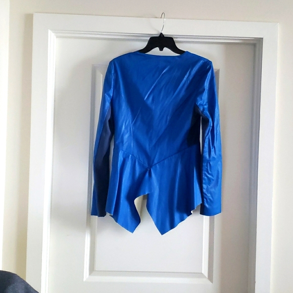 W118 by Walter Baker Blue Faux Leather Jacket - Picture 2 of 5